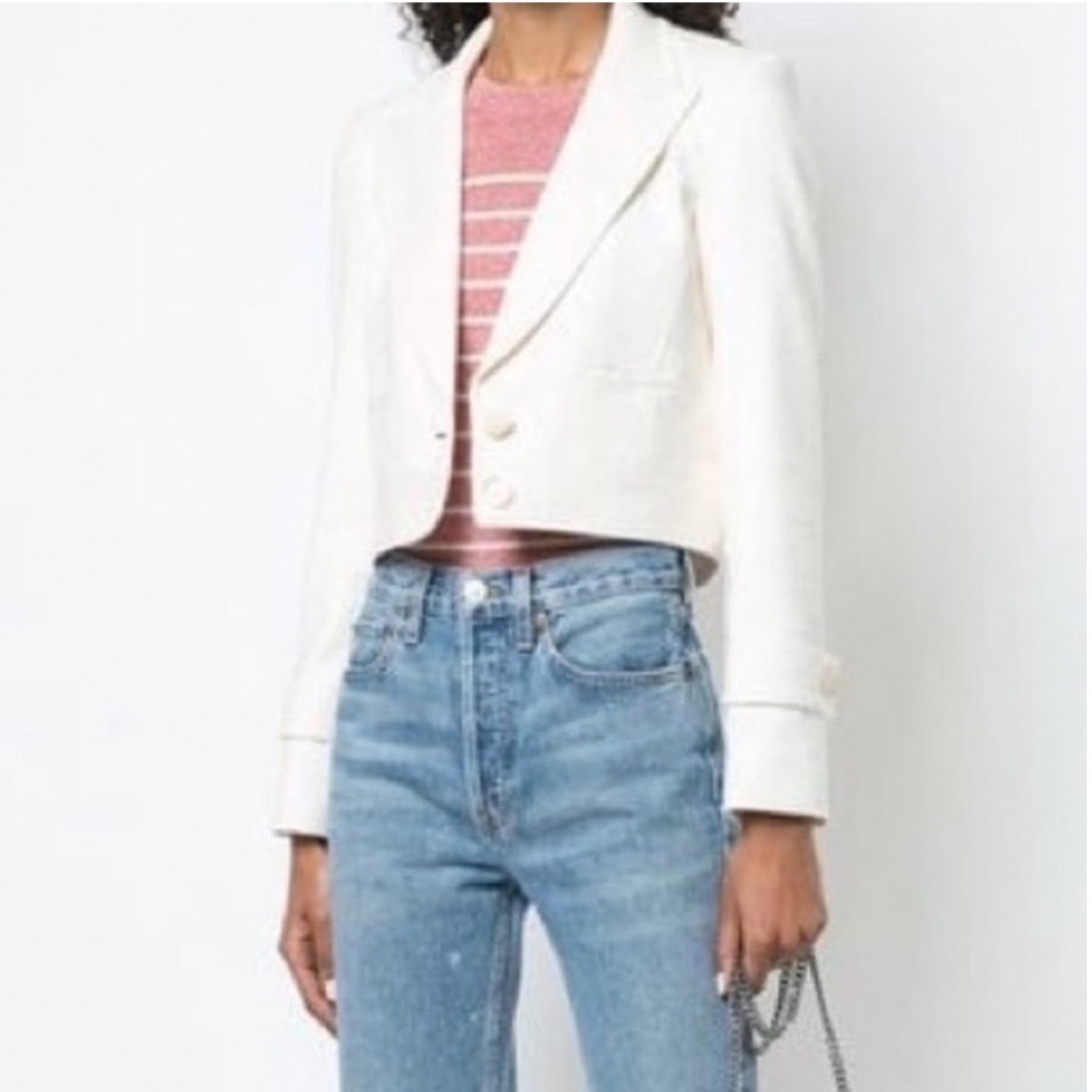 Veronica Beard Cream Cropped Blazer Jacket Size 6